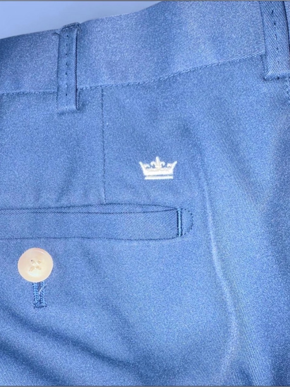 Peter Millar Navy Blue Chino Pants with Crown Detail